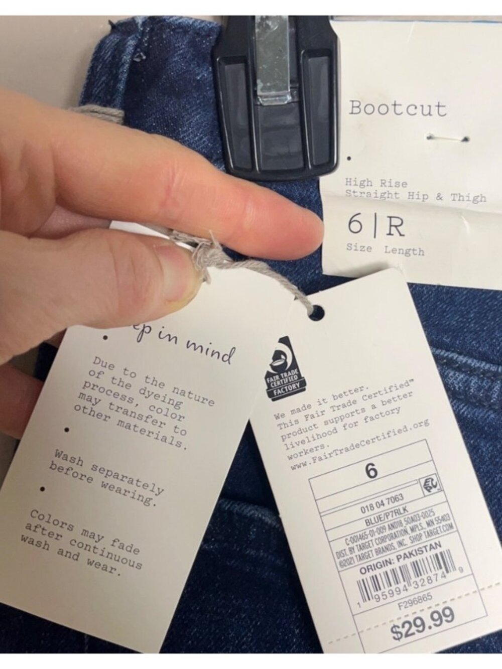 NWT A New Day Jeans Blue High Rise Bootcut Straight Crop Curvy Basic Wom 6/28R - Picture 3 of 8